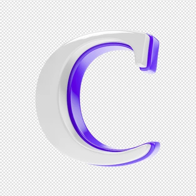Premium Psd A 3D Letter C With Purple And White Background
