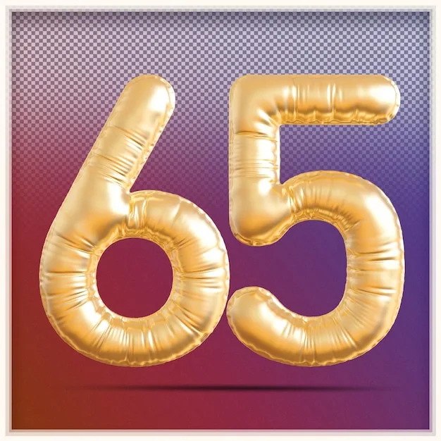 Premium Psd Bubble Gold Number 65