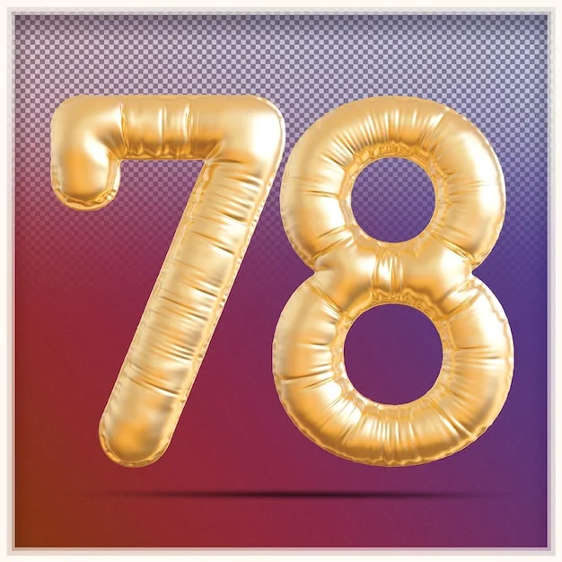 Premium Psd Bubble Gold Number 78