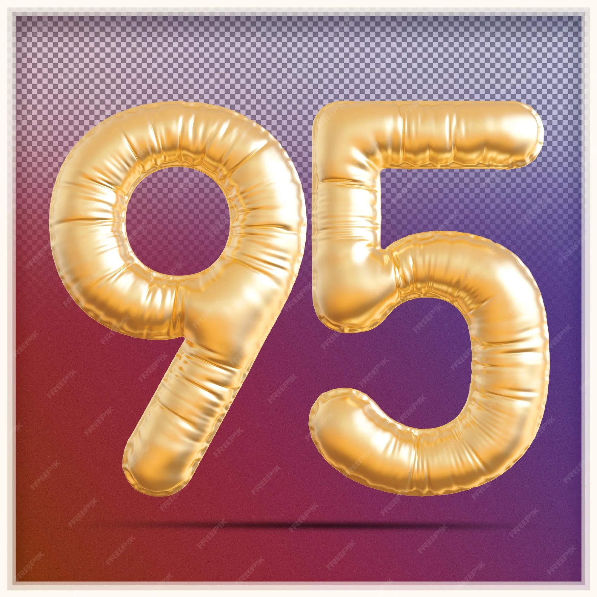 Premium Psd Bubble Gold Number 95