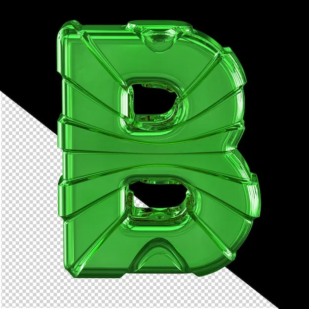 Premium Psd Green Symbols With Straps Letter B