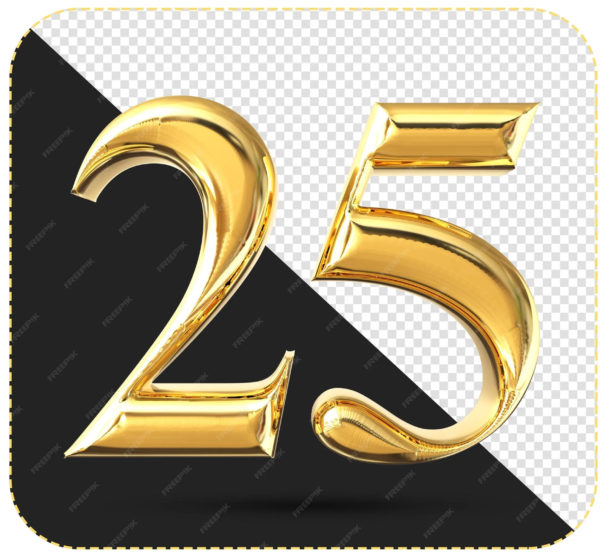 Premium Psd Number 25 3D Rendering