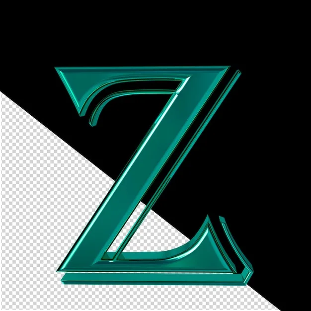 Premium Psd Turquoise Symbol Letter Z