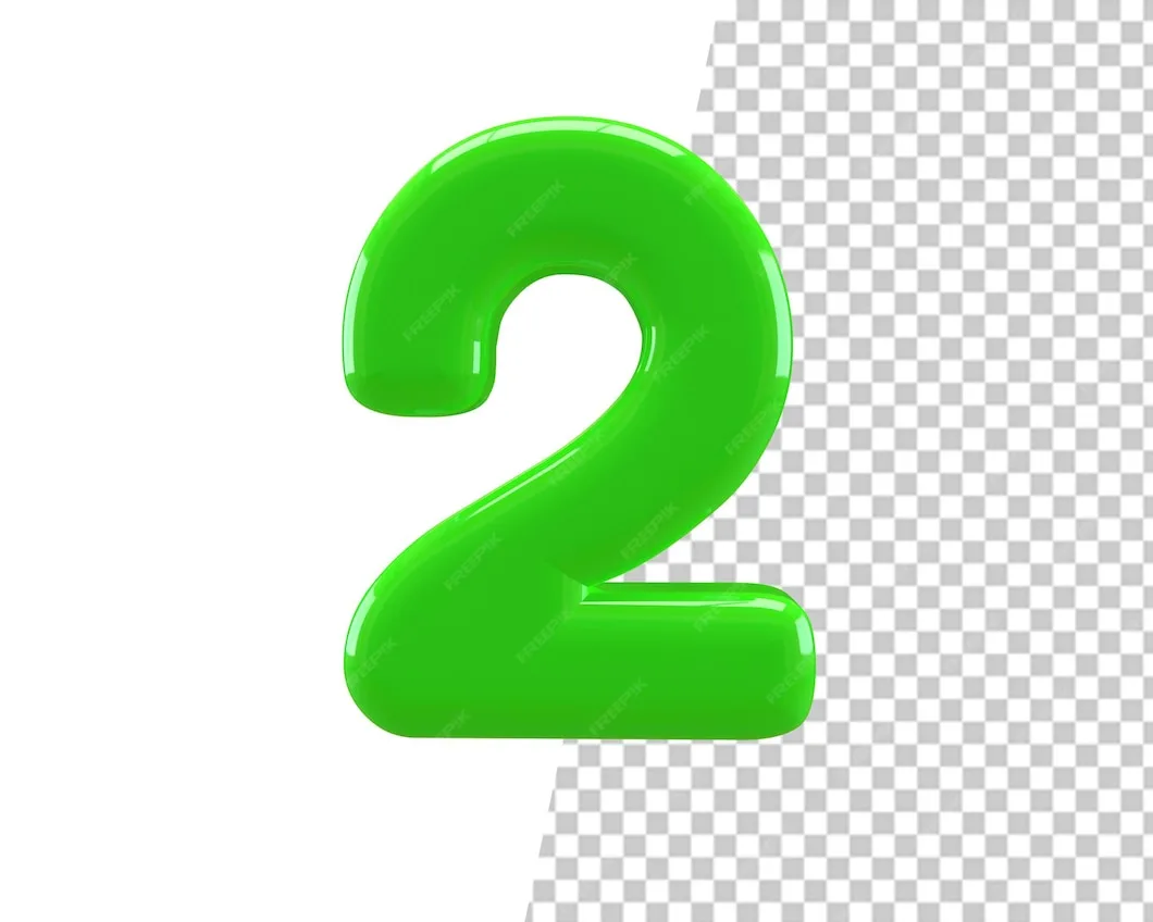 Premium Psd Two Number 2 Text 3D Render