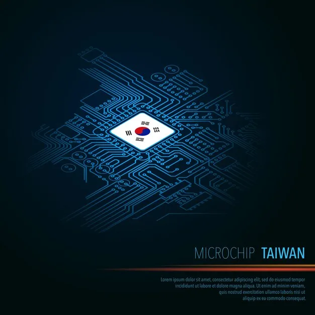 Premium Vector Electric Circuit Perspective Korea Blue Microchip