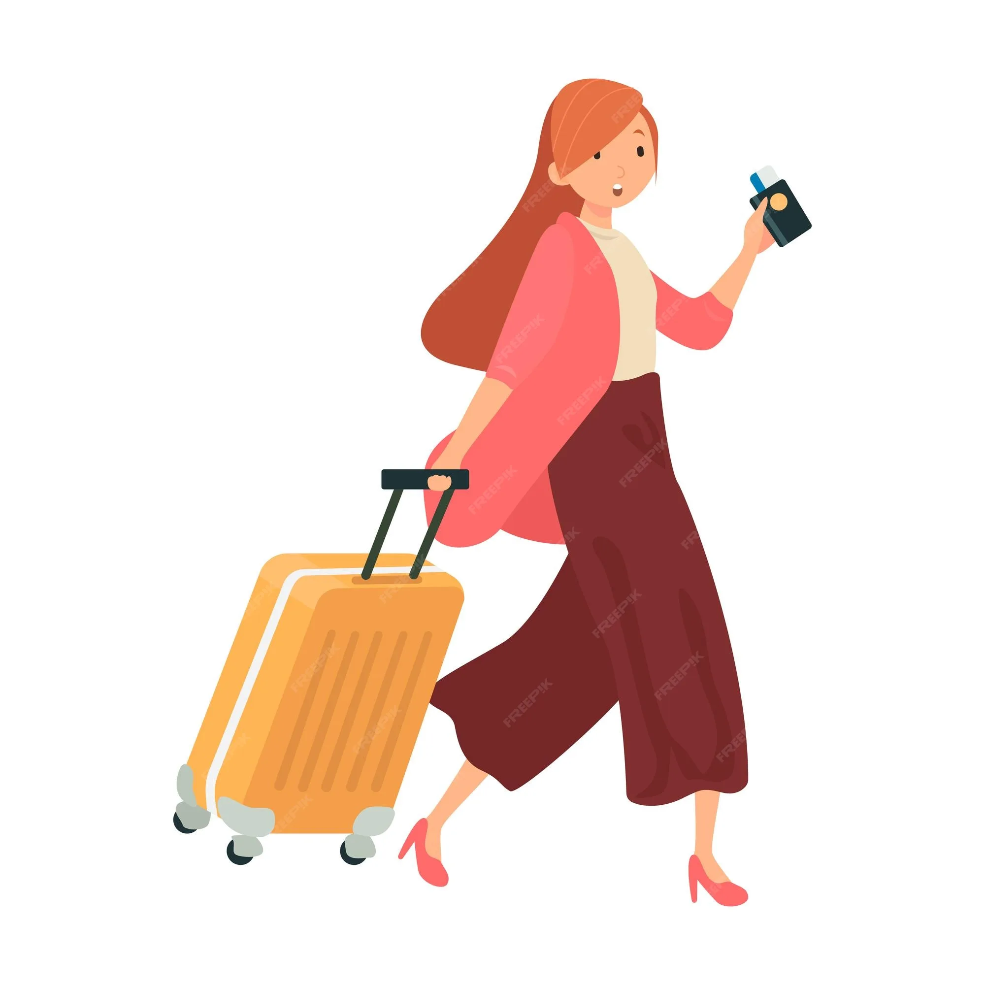 Premium Vector Female Traveller Flat Icon Colored Vector Element From Airport Collection