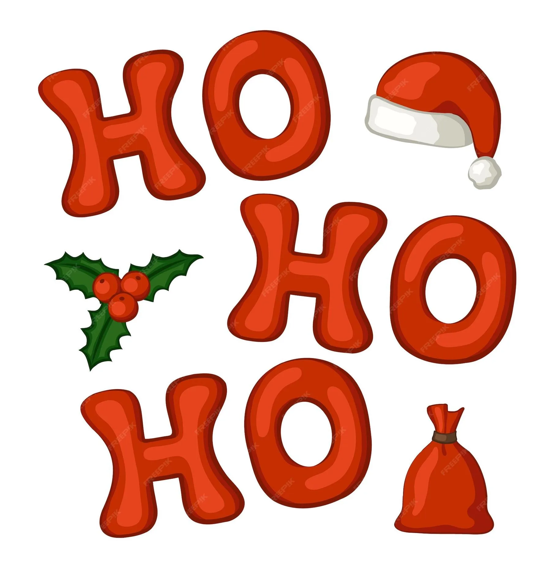 Premium Vector Ho Ho Ho Quote Letters And Christmas Icons Christmas Icons Christmas