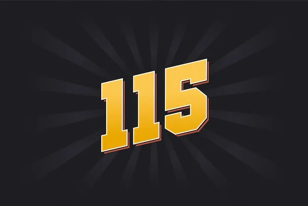 Premium Vector Number 115 Vector Font Alphabet Yellow 115 Number With Black Background