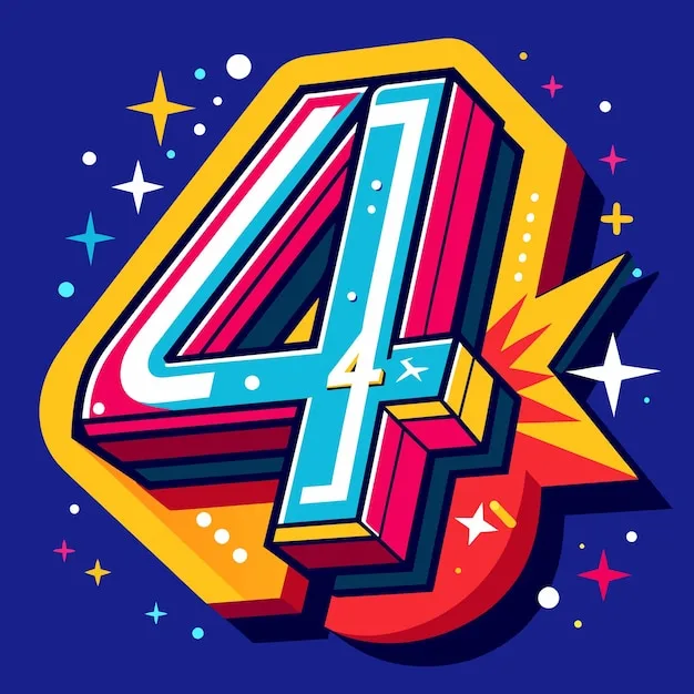 Premium Vector Number 4