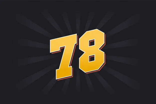 Premium Vector Number 78 Vector Font Alphabet Yellow 78 Number With Black Background