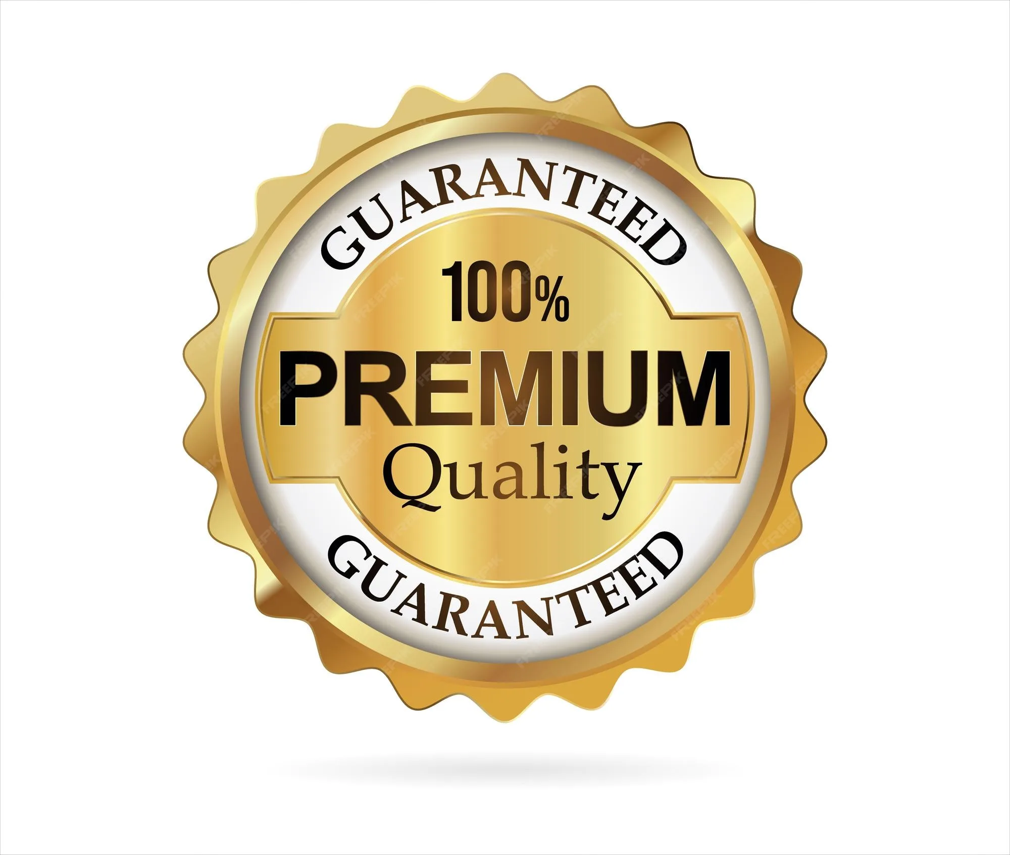 Premium Vector Premium Quality Badge With Gold Ribbon On White Background