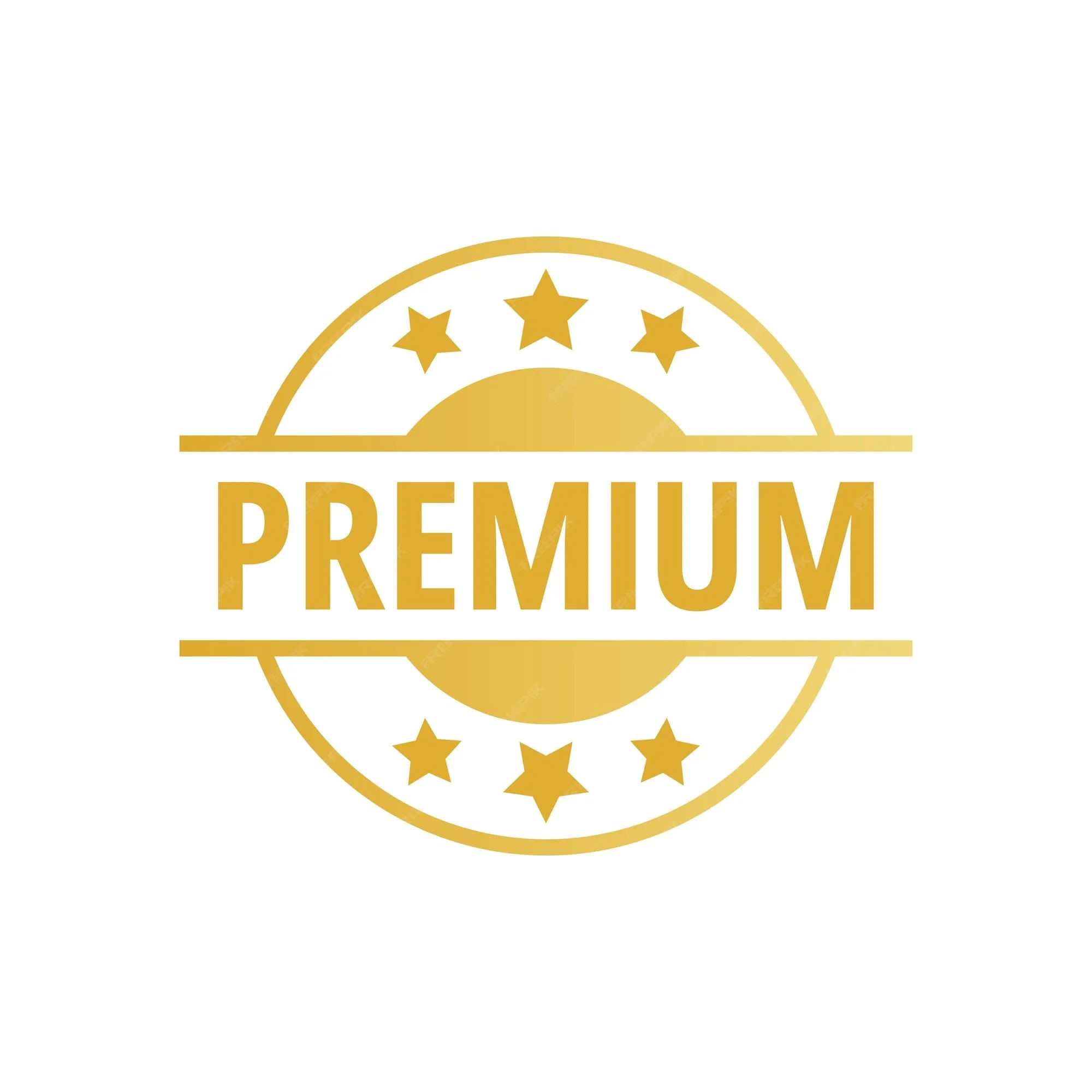 Premium Vector Round Premium Badge With Stars Gold Sticker Label