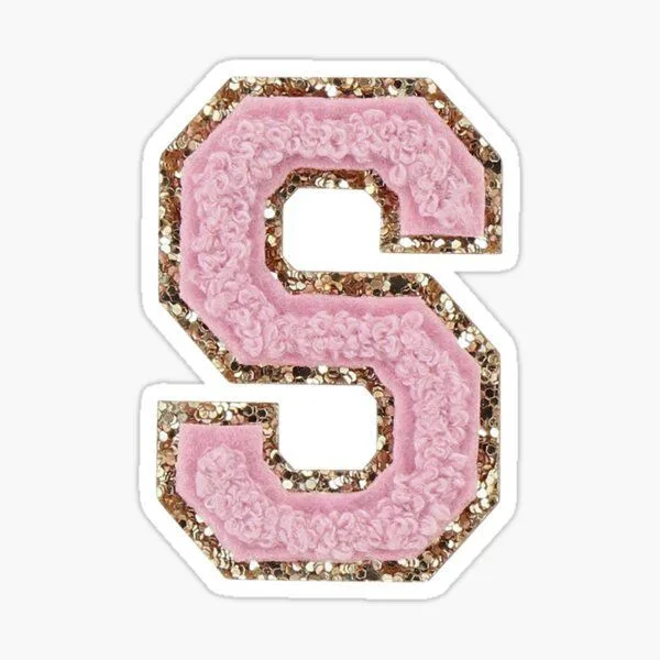 Preppy Pink Varsity Letter S Sticker Preppy Pink Letter Sticker Letter Icon Letter S
