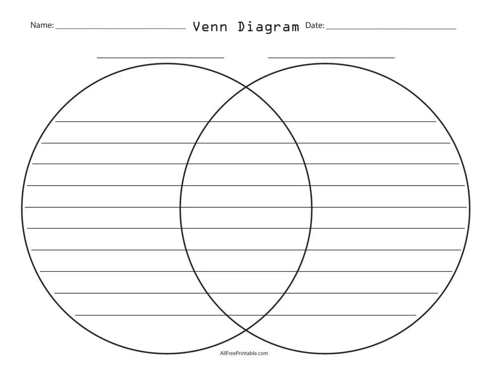 Print 2 Circle Venn Diagram Free Printable