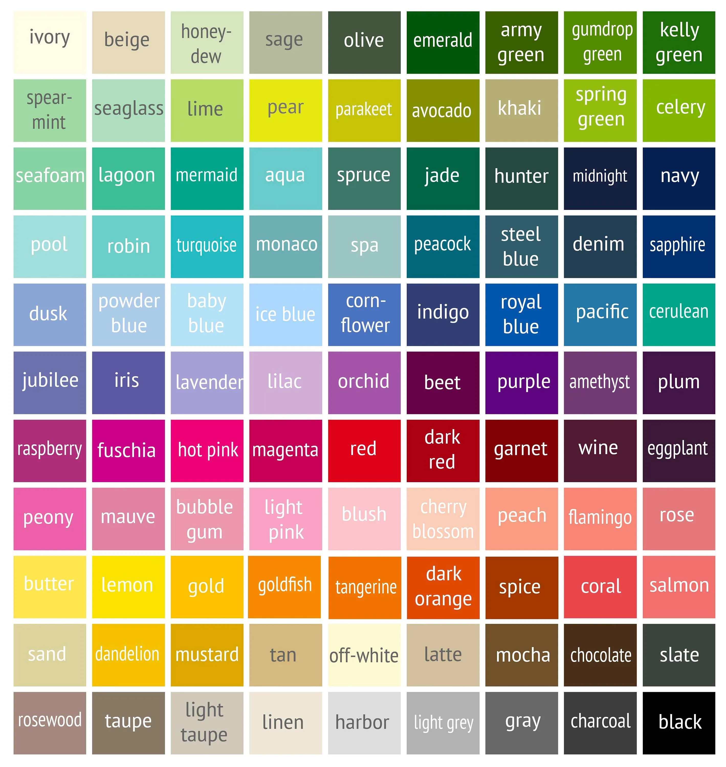 Printable Color Charts