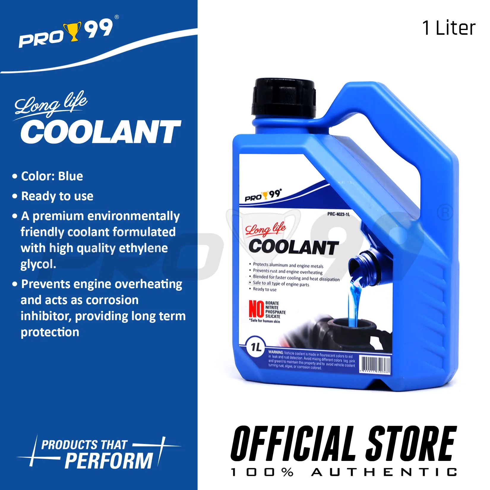 Pro 99 Long Life Car Radiator Coolant Blue 1L Pro99 Prc 4023 1L For Car And Motorcycle Lazada Ph