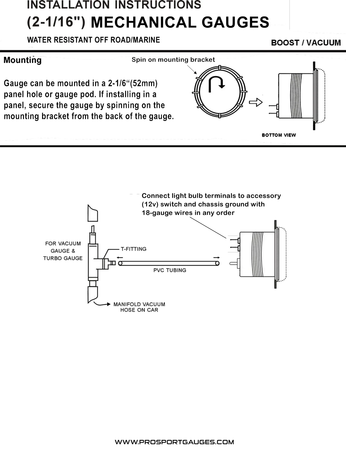 Prosport Gauges Device Database