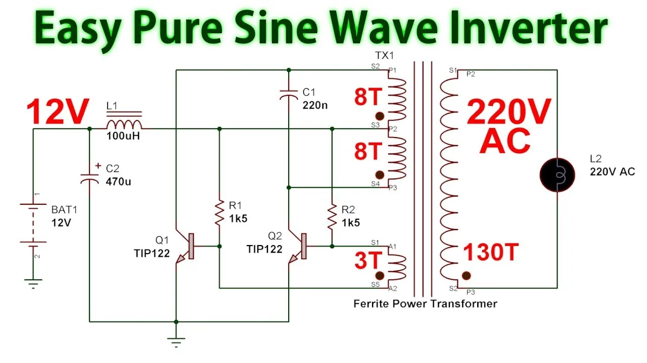 Pure Sine Wave Inverter Circuit Diagrams