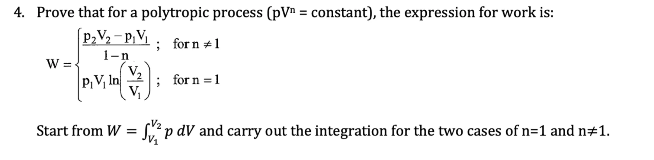 Pv Diagram For Polytropic Process For Variious N Values Solv