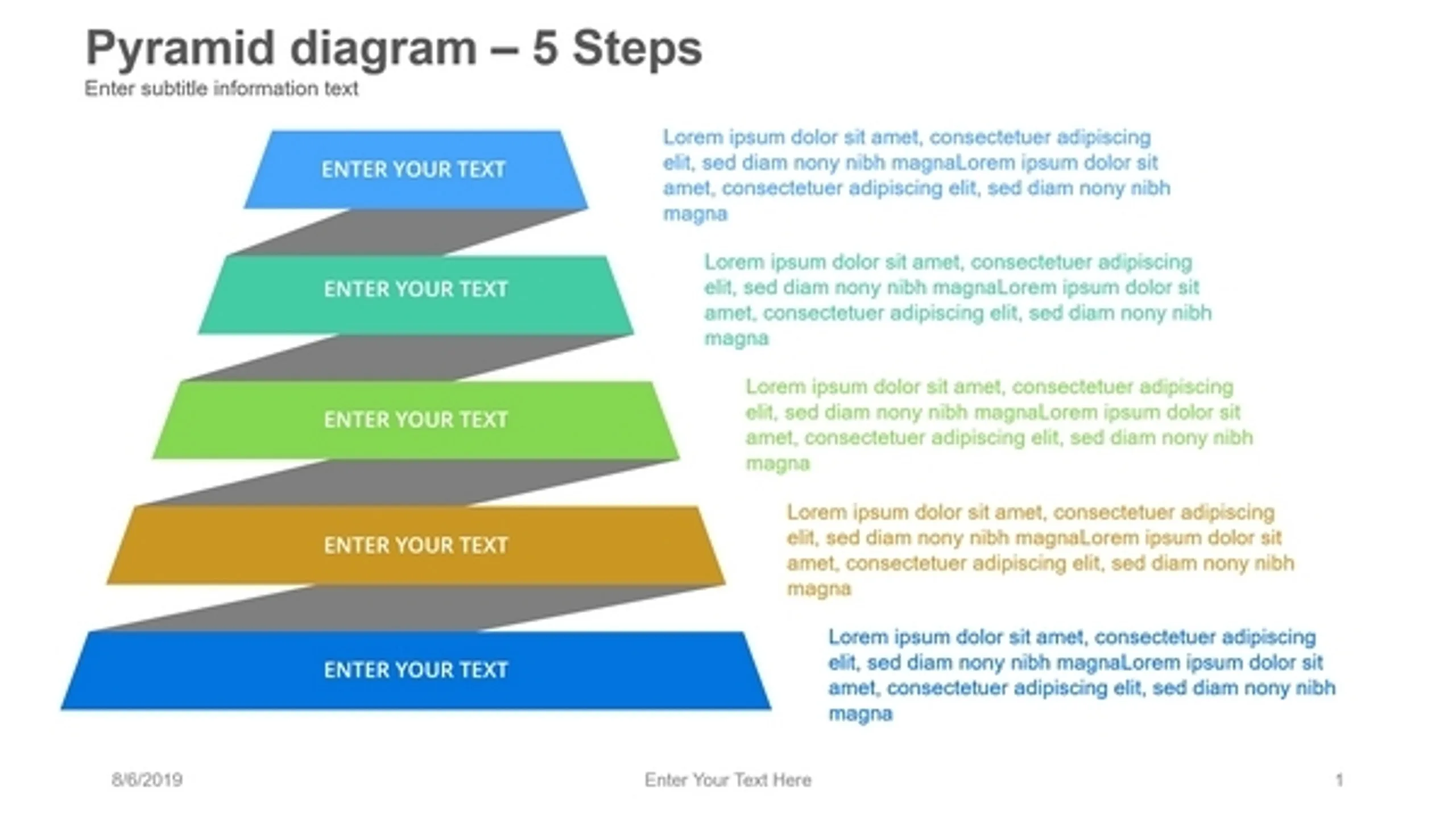 Pyramid Diagram 5 Steps