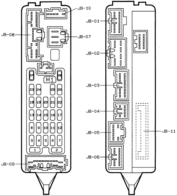 Q A Find Diagram For 1996 Mazda Protege Fuse Block Justanswer