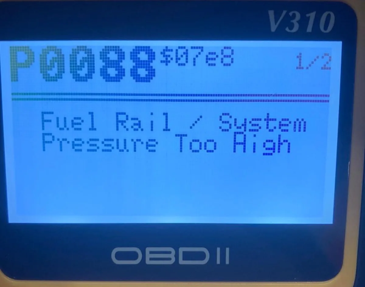 Range Rover Fuel Rail System Pressure Too High Error Code