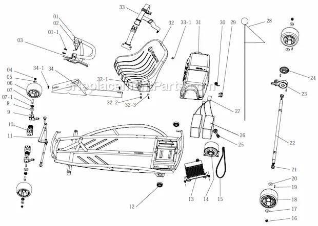 Razor Ground Force Drifter Parts List And Diagram