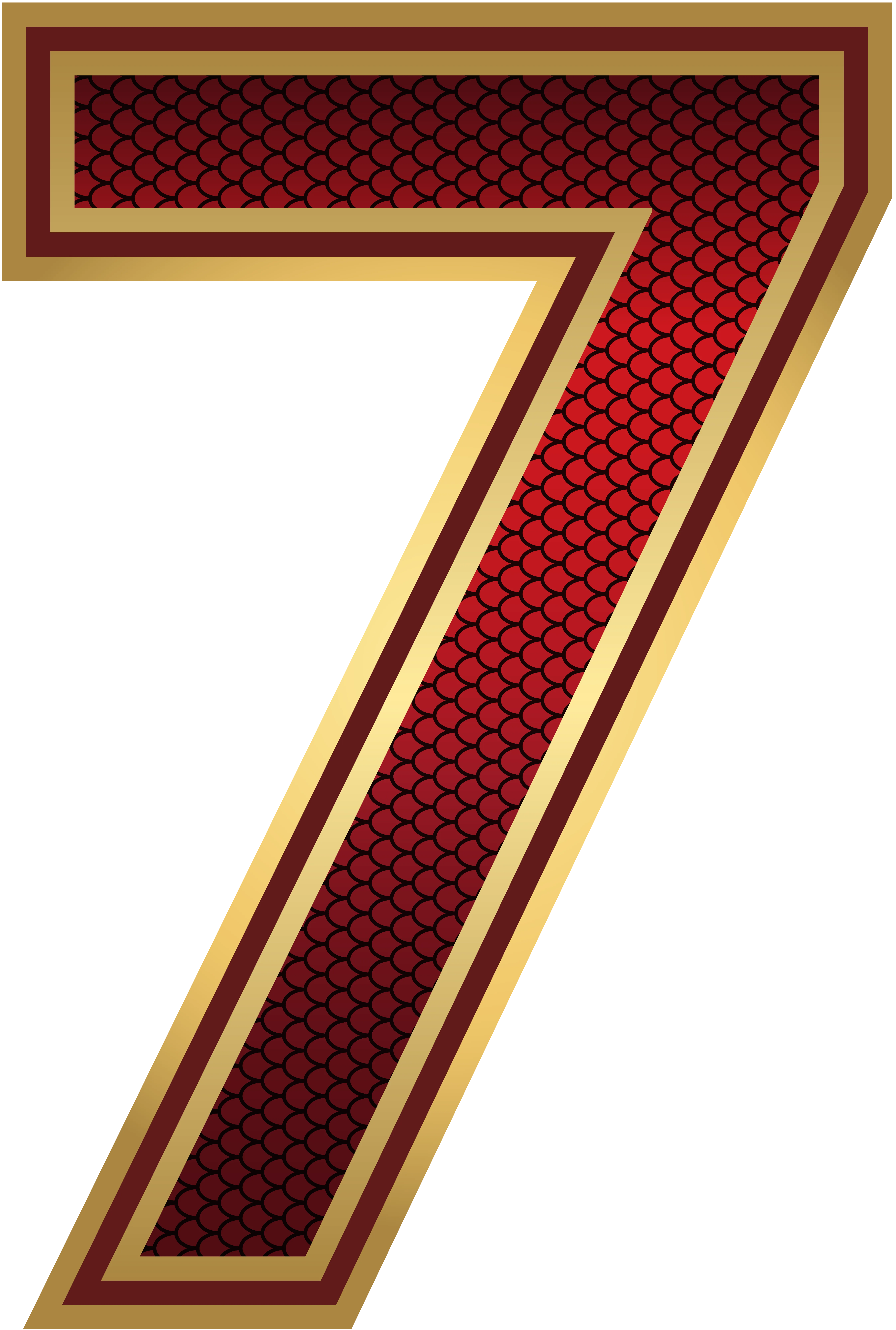 Red And Gold Number Seven Png Image