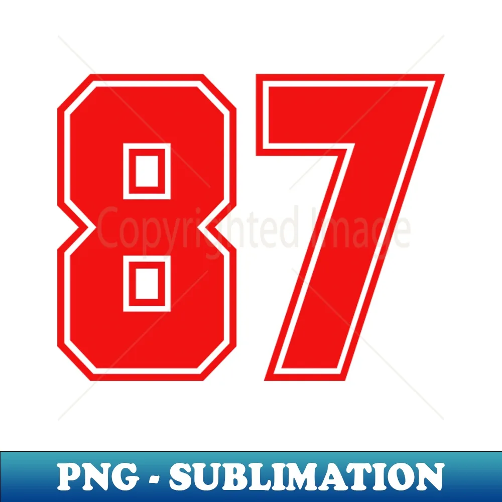 Red Number 87 Football Swiftie Retro Png Sublimation Digit Inspire Uplift