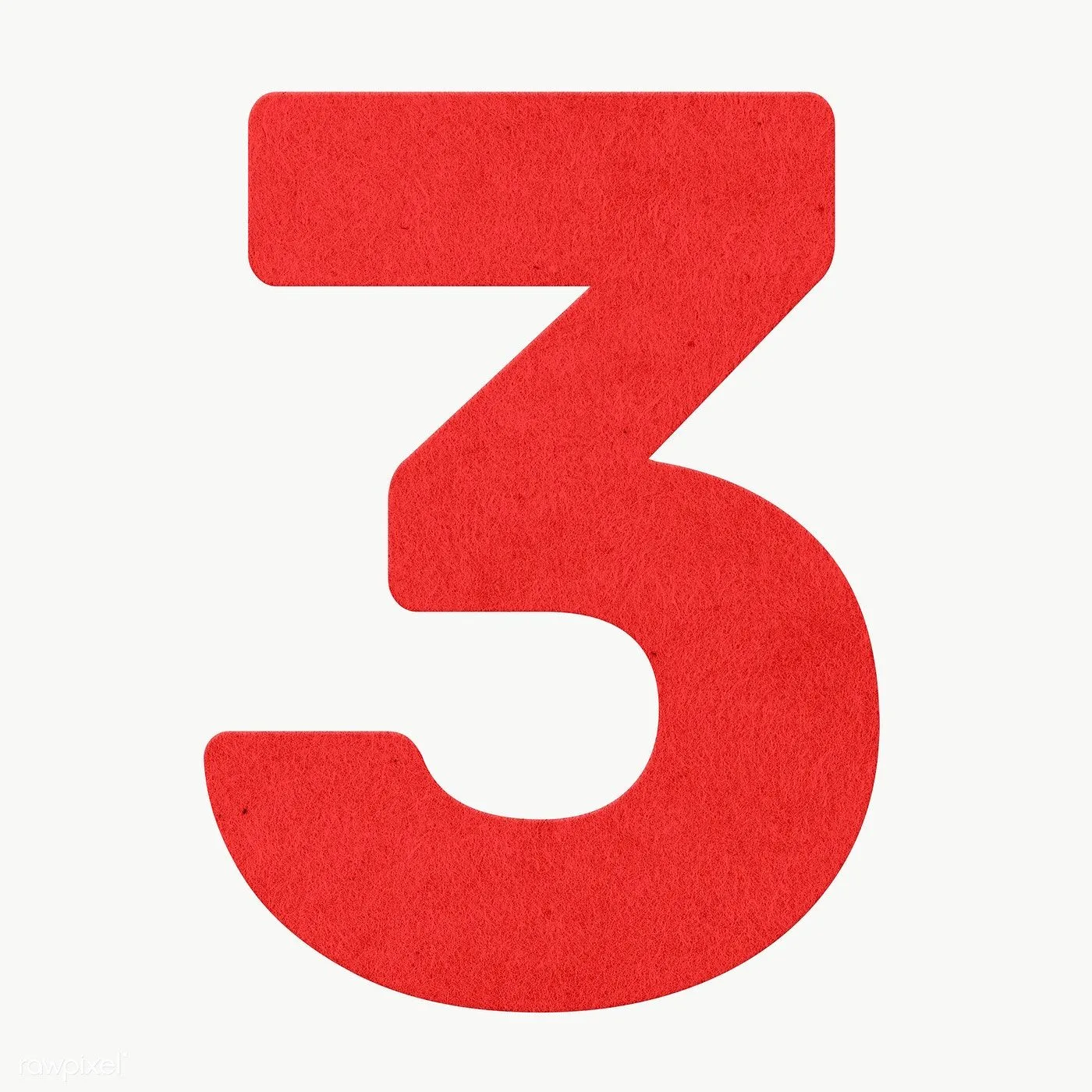 Red Number Three Design Element