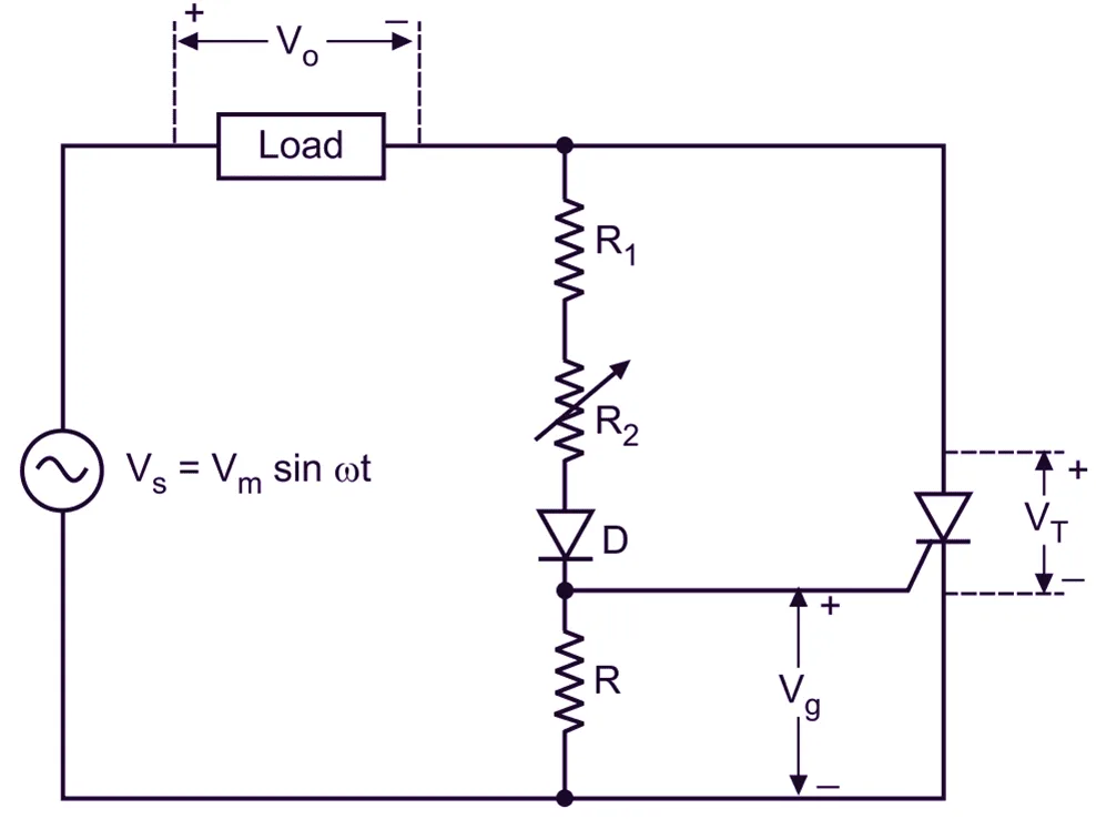Resistance R Firing Circuit Or Triggering Circuit Of Scr Thyristor Electricalworkbook