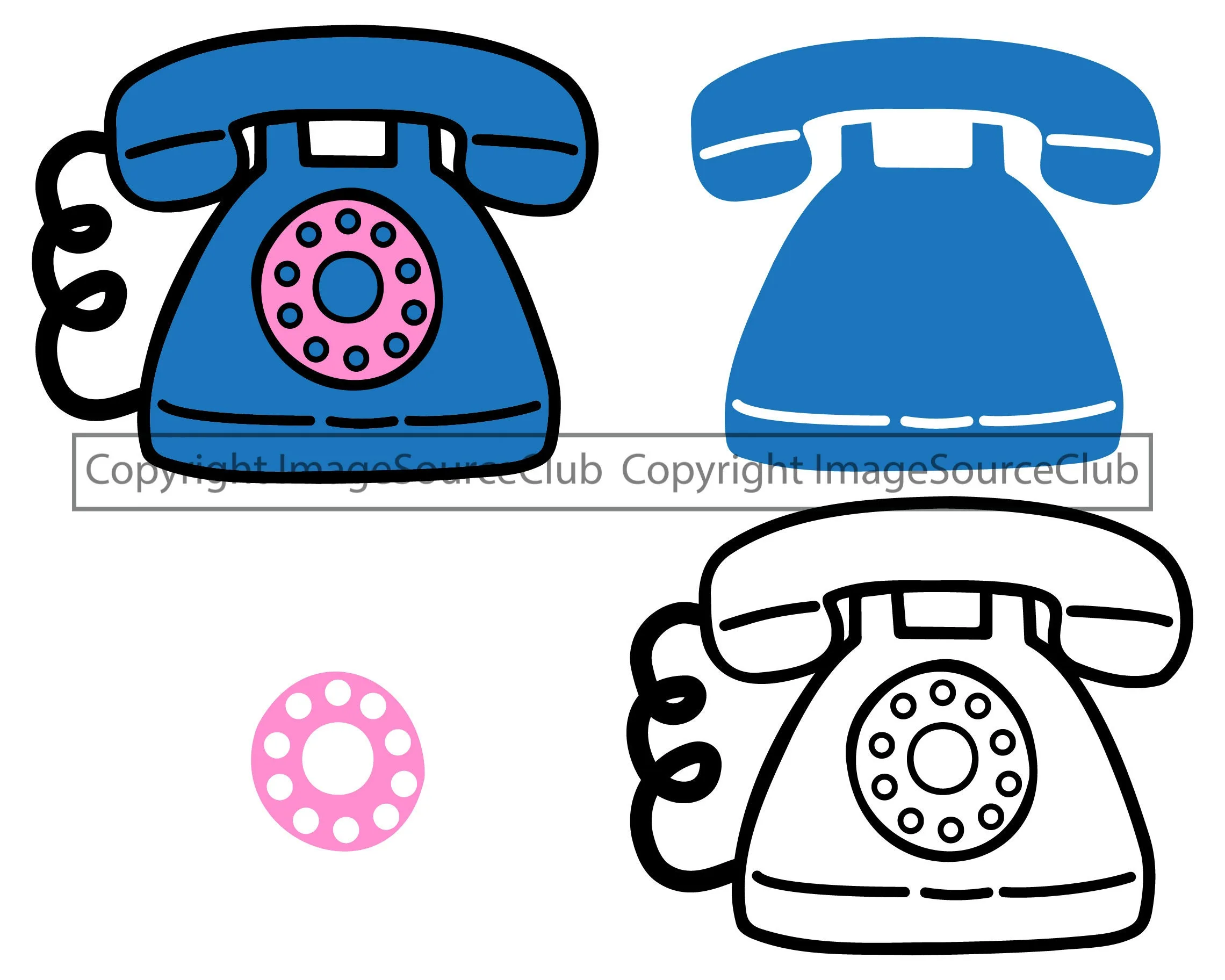 Retro Rotary Telephone Clip Art Png Svg Files Phone Etsy Israel