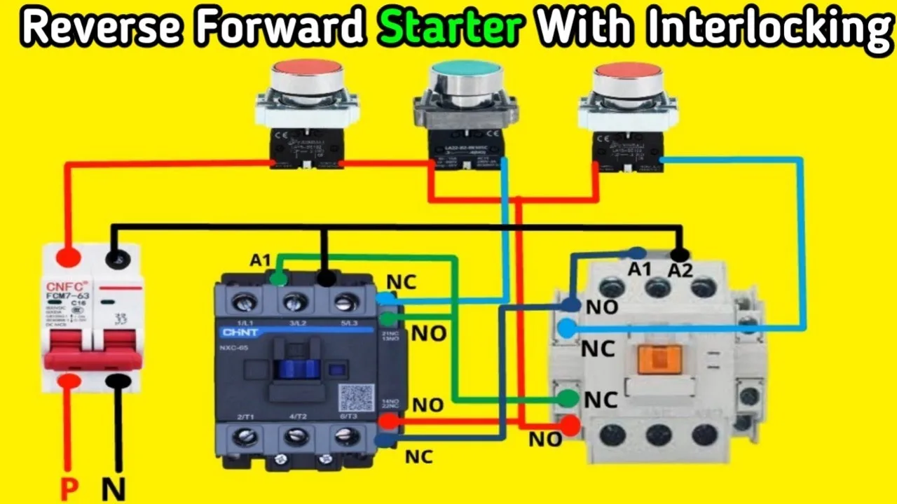 Reverse Forward Starter With Interlocking Control Wiring Magnetic Contactor Interlocking