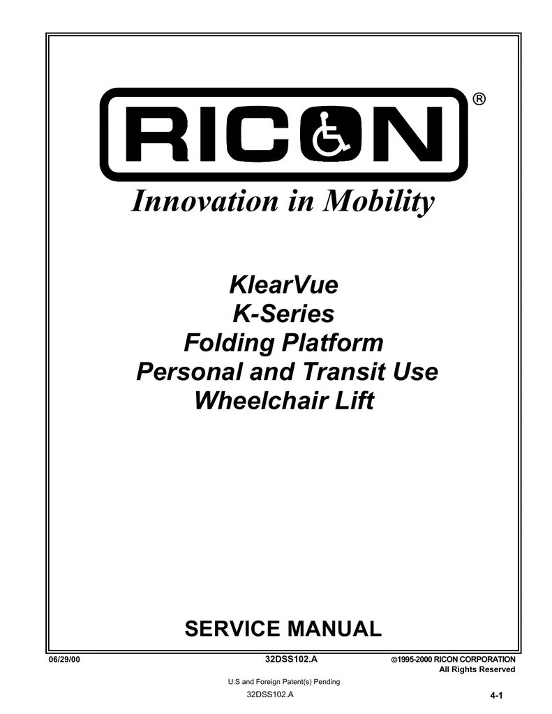 Ricon K Series Lift Wiring Diagram Wiring Diagram And Schematic