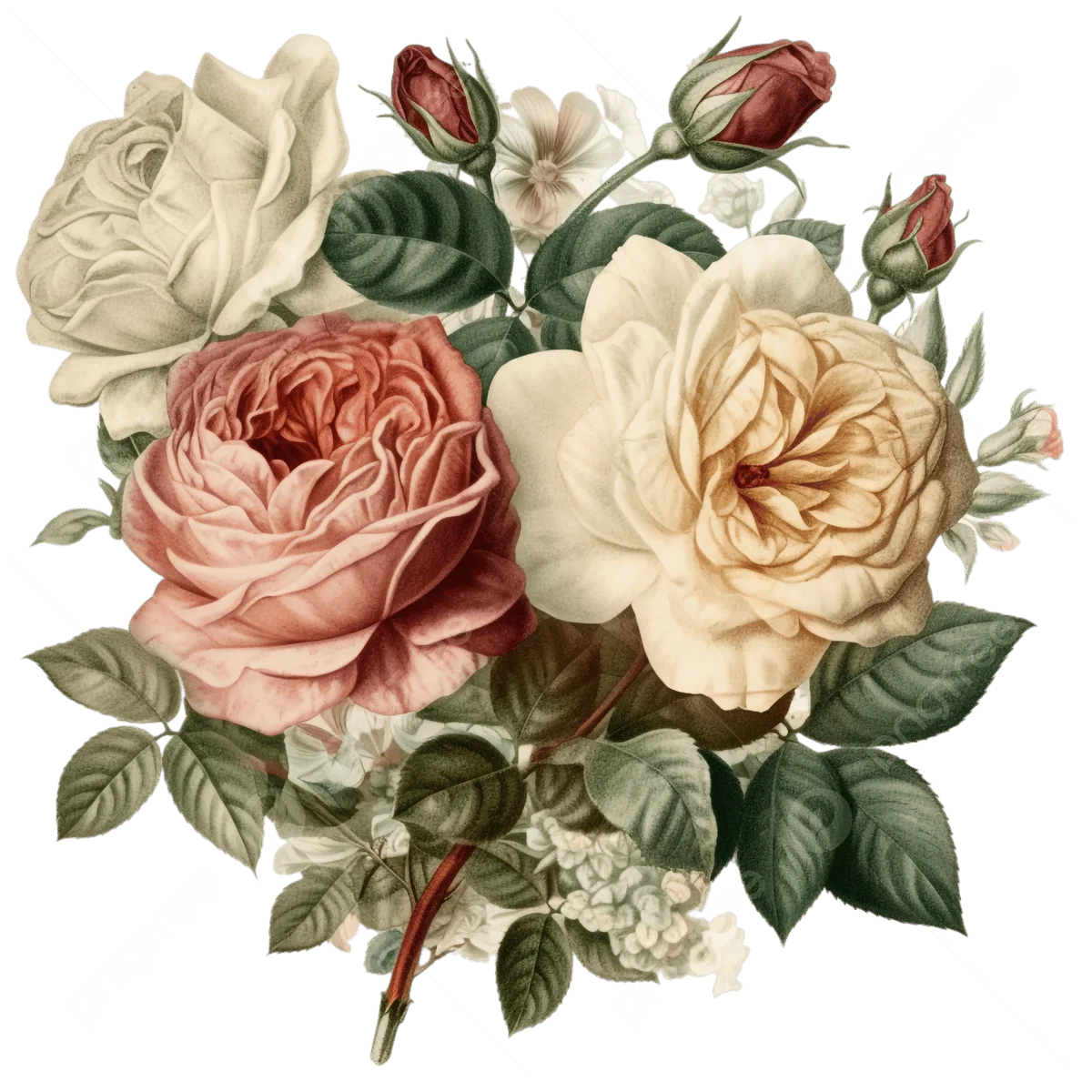 Rose Blumen Vintage Transparent Rose Frische Blumen Retro Png Bild Und Clipart Zum