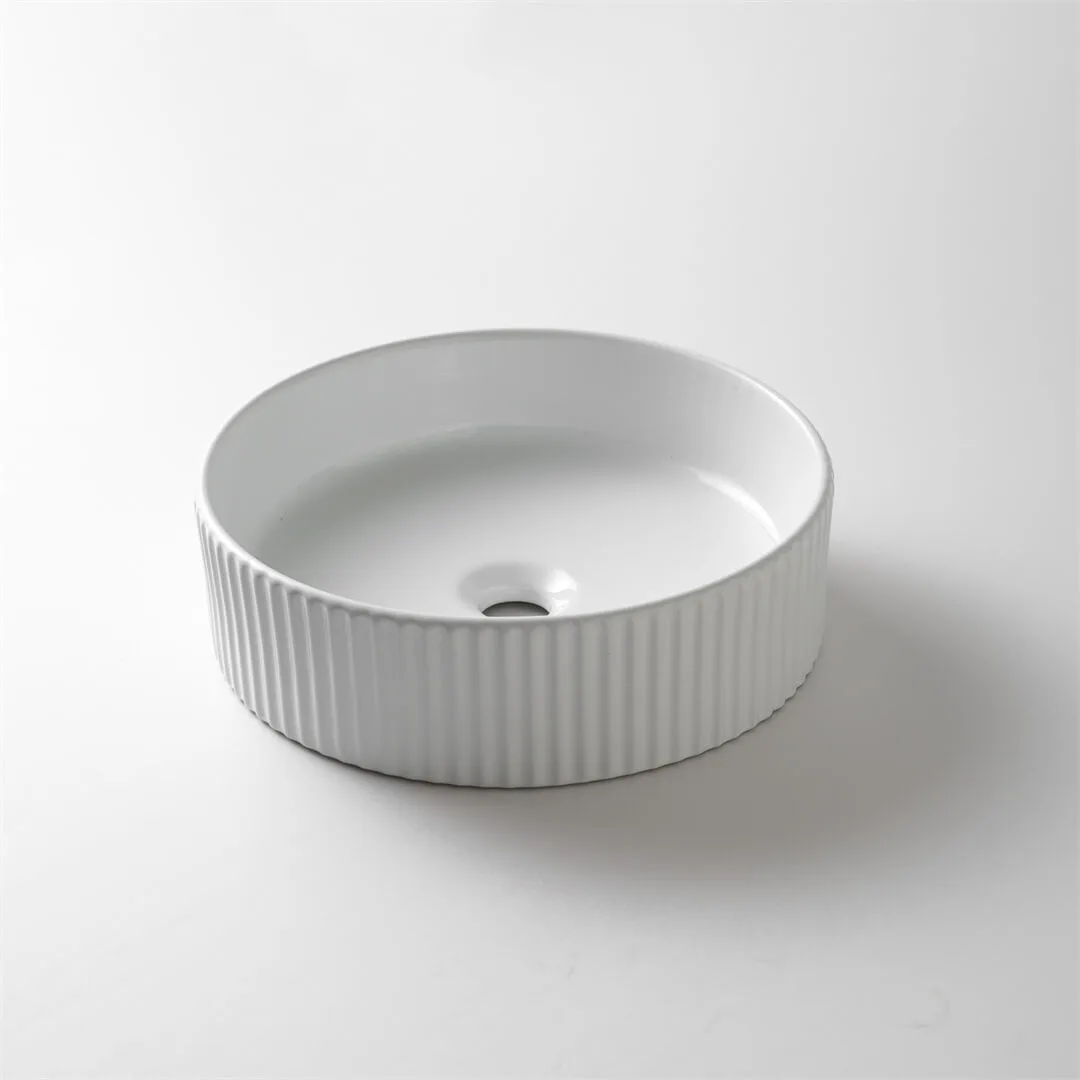 Round Fluted 400Mm Above Counter Basin My Bathroom Depot