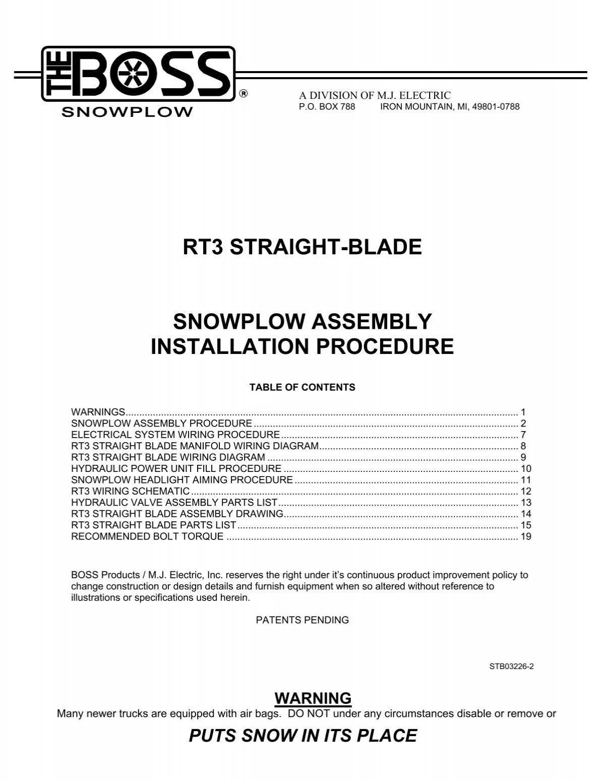 Rt3 Straight Blade Wiring