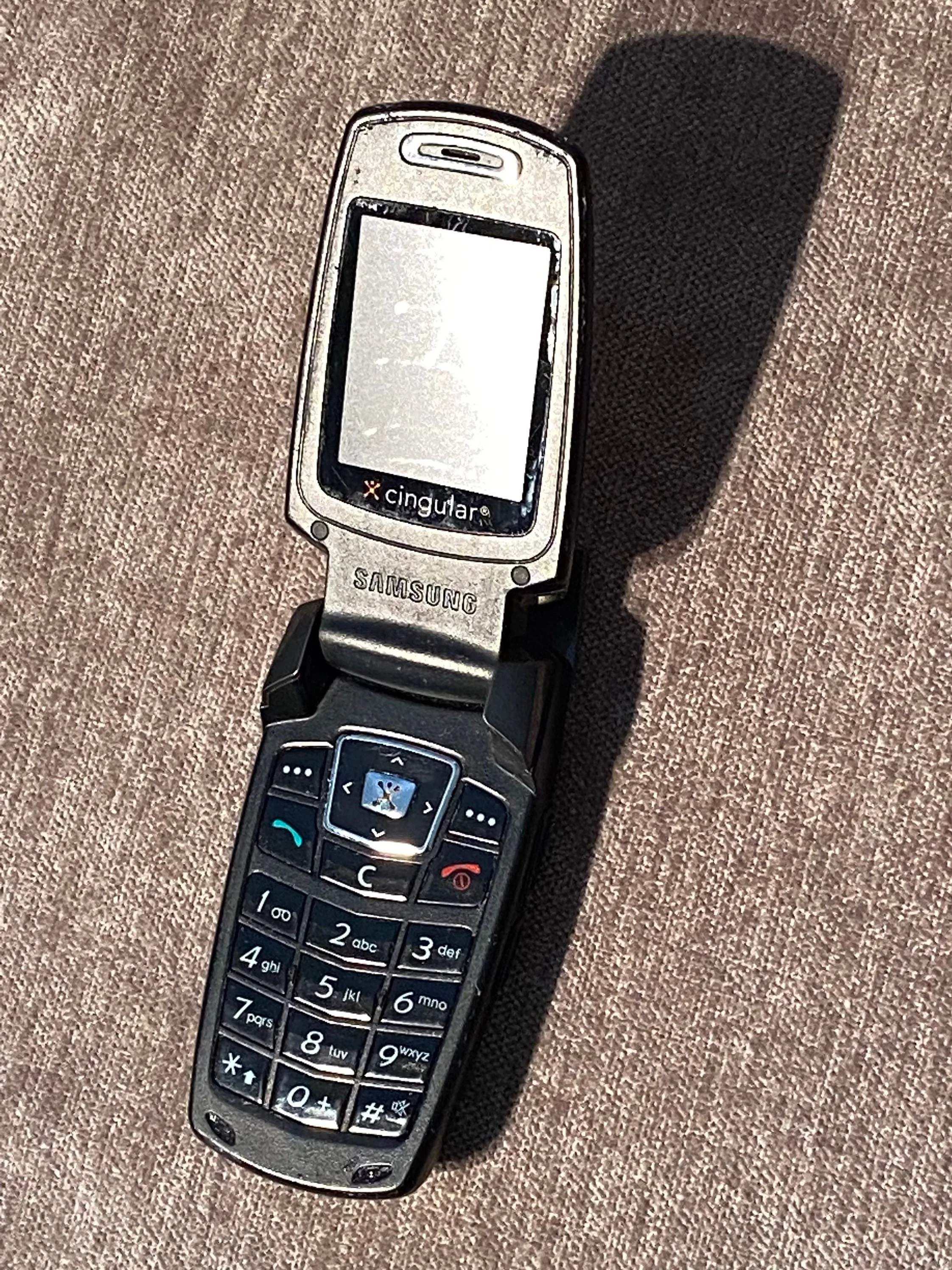 Sale 1990S 90S Vintage Flip Phone Samsung Cingular Black Mobile Cell Phone Cellular Mobile Phone