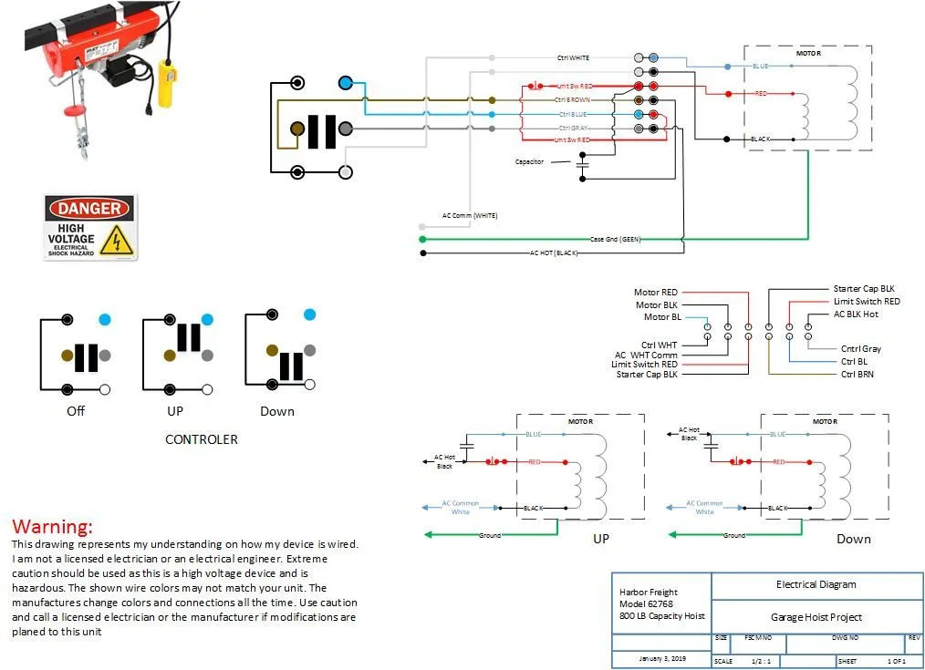 Schematic Diagram Pittsburgh Hoist Champion Winch Wiring Dia