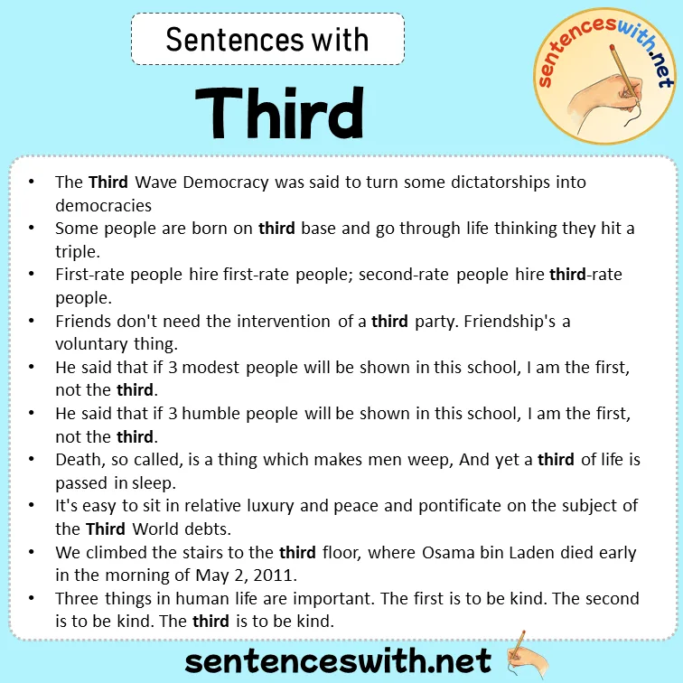 Sentences With Third Sentences About Third
