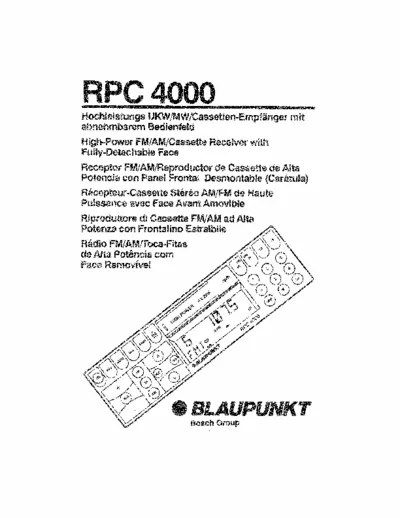 Service Manual Blaupunkt Rpc 4000 Wiring Harness Diagram For Blaupunkt
