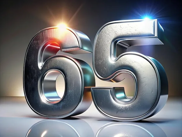 Silver 3D Number 65 Isolated On White Background Premium Ai Generated Image