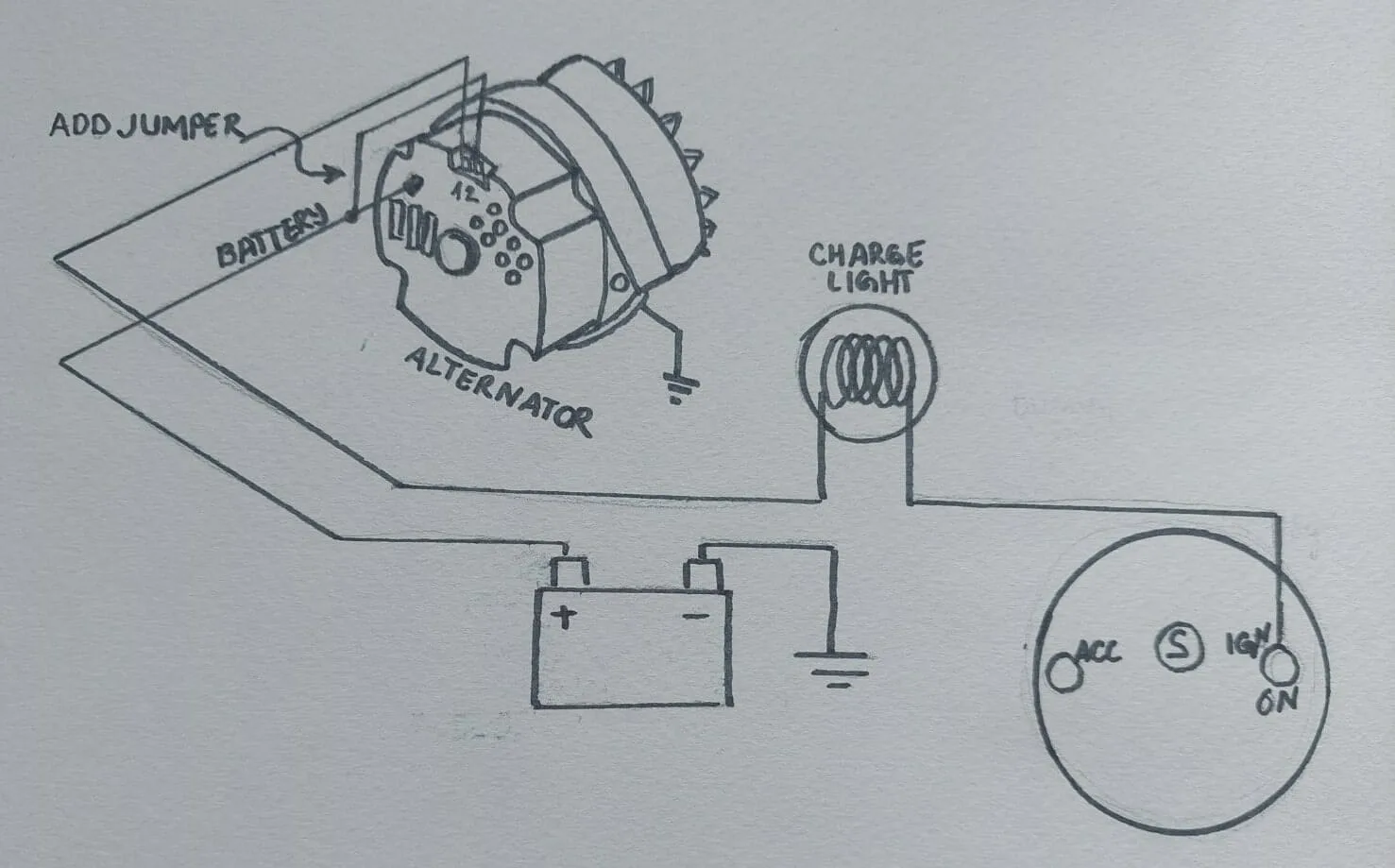 Simple 2 Wire Alternator Wiring Diagram