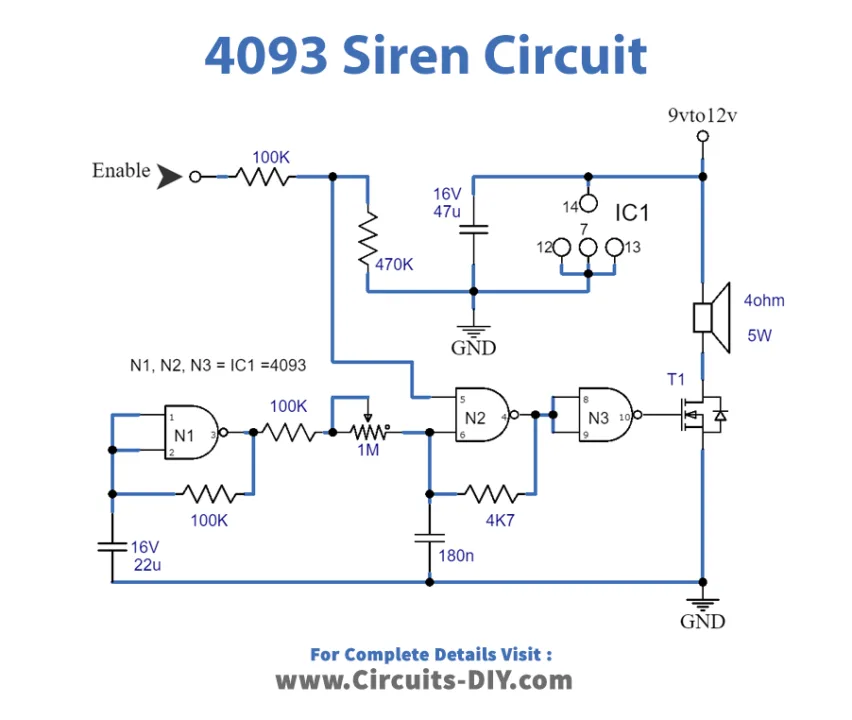 Simple Electronic Siren Circuits