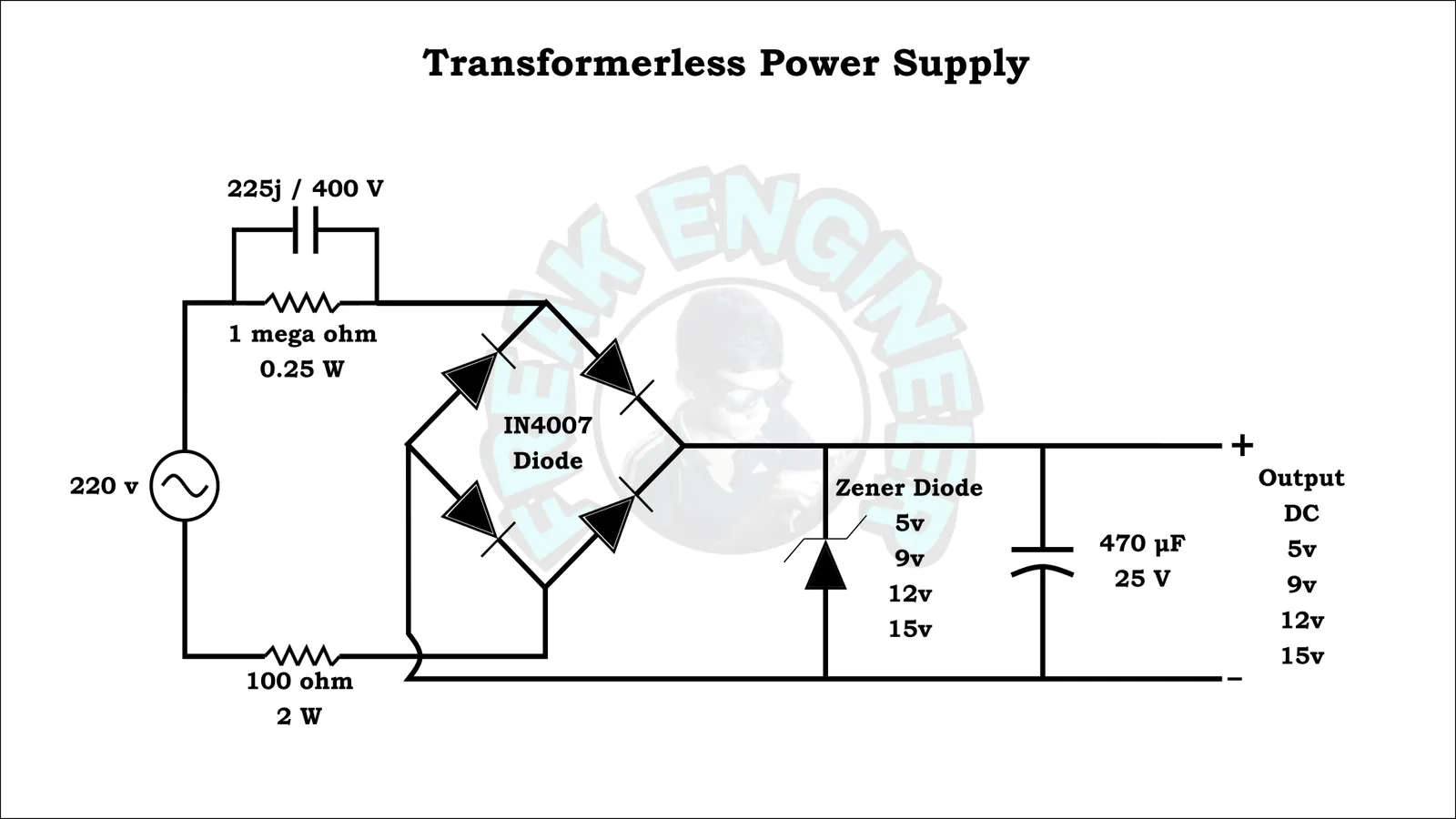 Simple Transformerless Power Supply Circuits Explained 46 Off