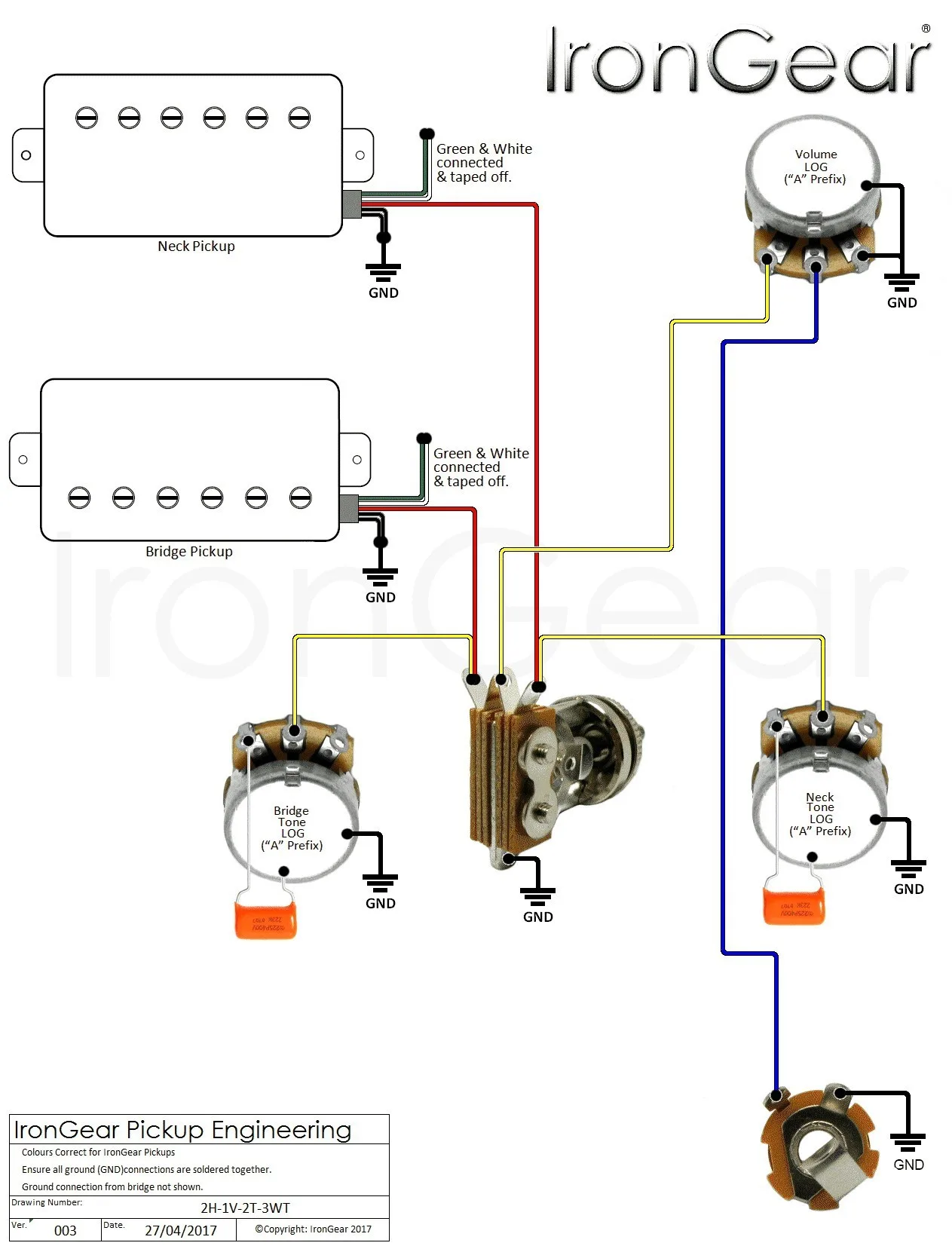 Single Humbucker Wiring Diagram