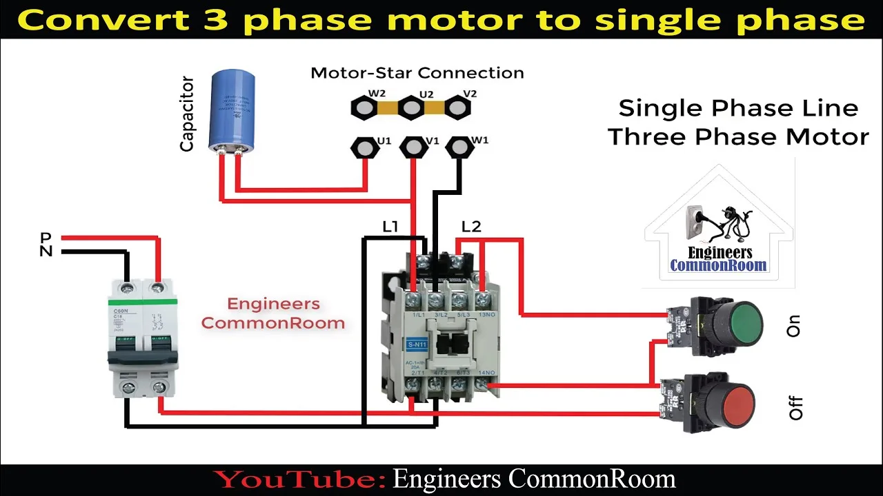 Single Phase 3 Phase Motor Wiring Diagram Diagram Wiring D