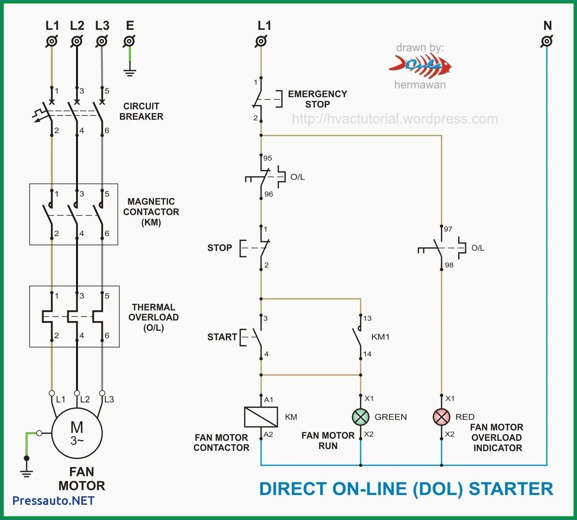 Single Phase Contactor Circuit Diagram