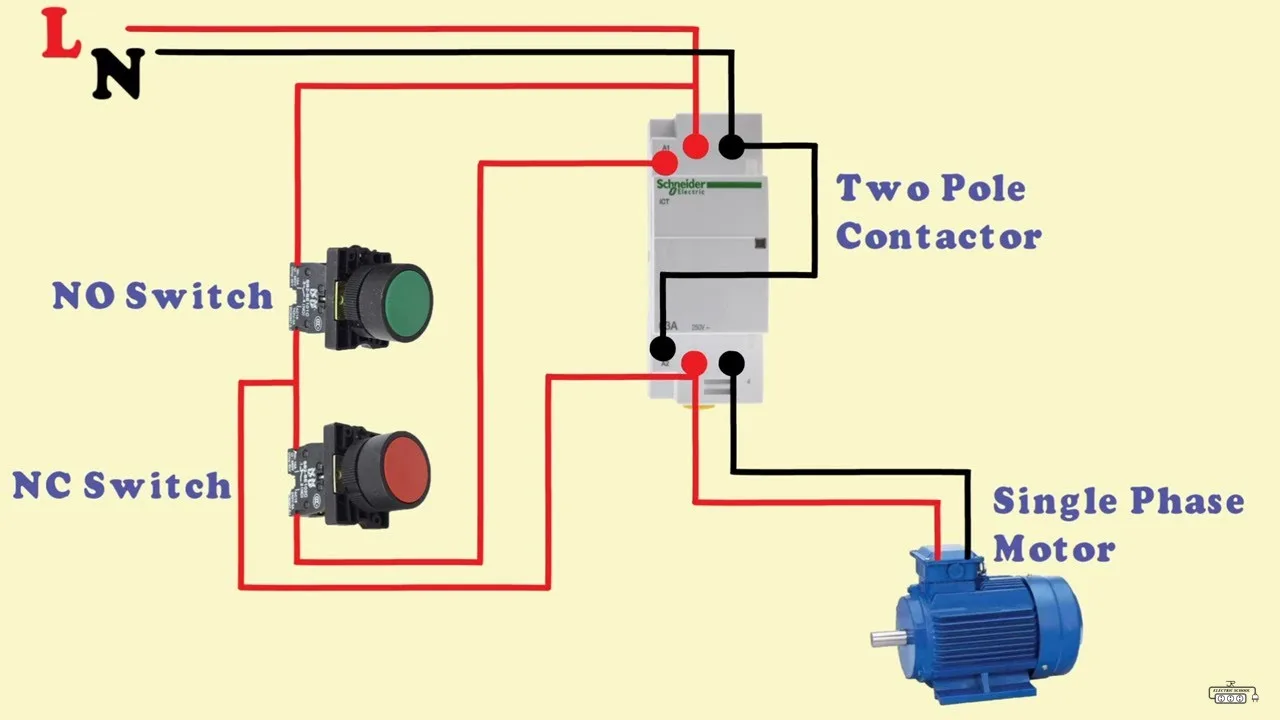 Single Phase Magnetic Contactor Wiring Diagram Single Phase