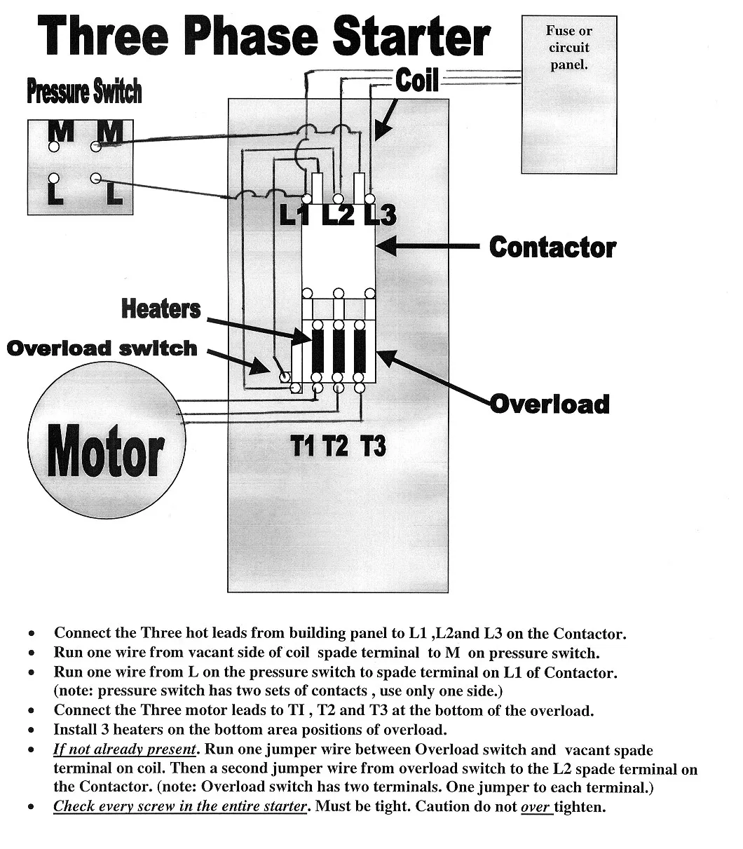Single Phase Magnetic Starter Wiring Diagrams